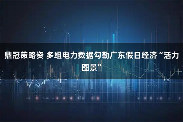鼎冠策略资 多组电力数据勾勒广东假日经济“活力图景”